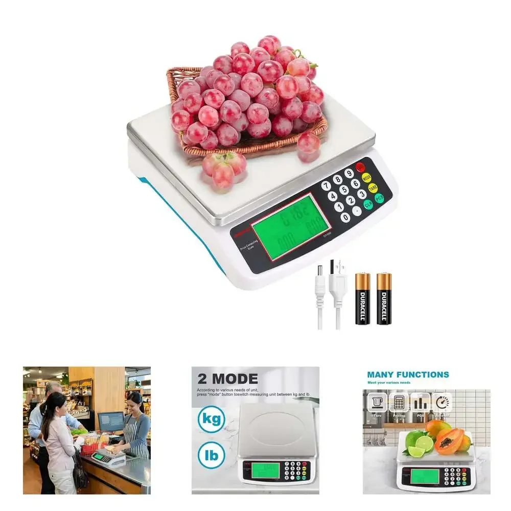 Digital Kitchen Scale 30Kg Stainless Steel Food Scale with LCD Display and Price
